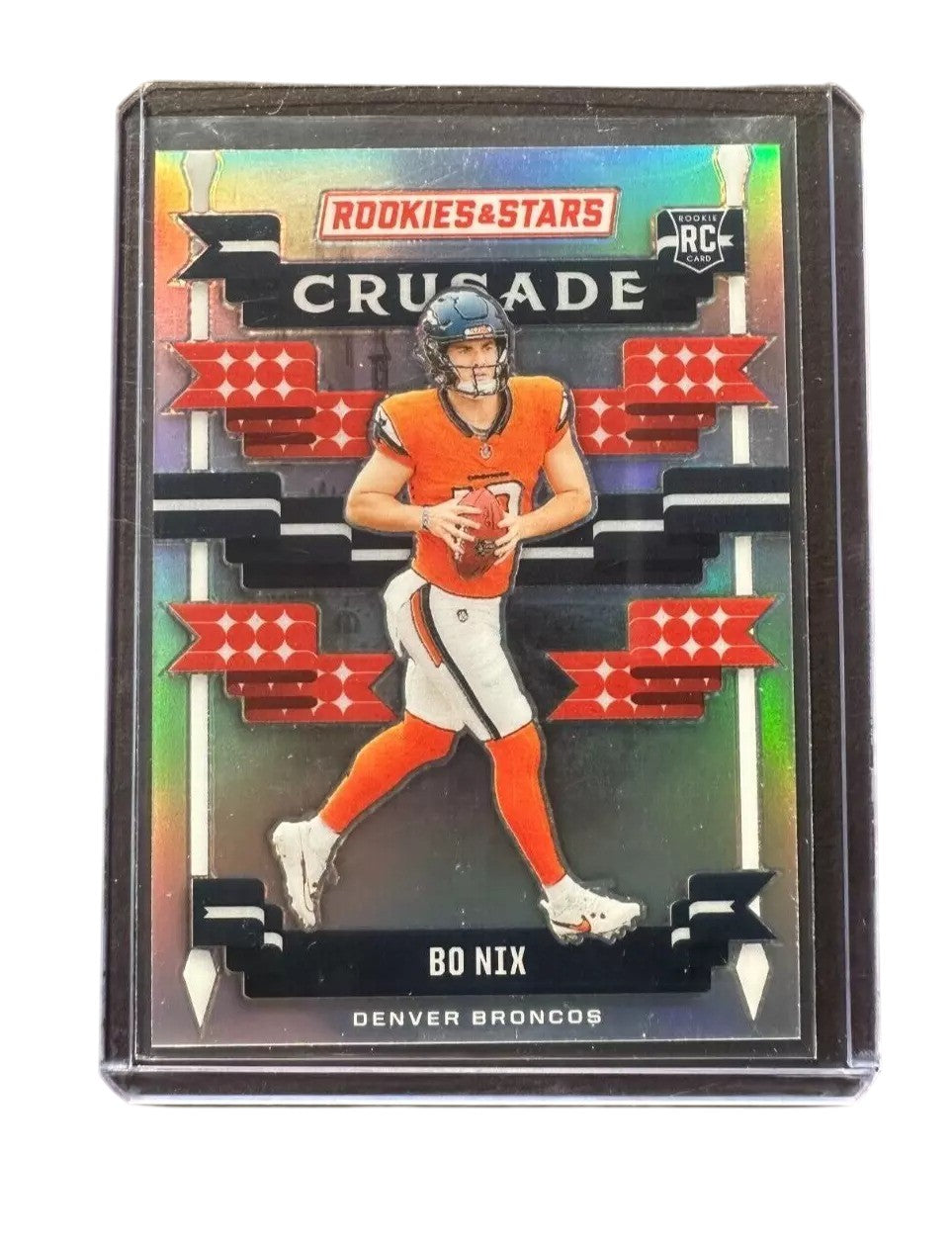 Bo Nix Rookie Card RC Rookies And Stars Crusade No. C-BNX 2024 - 2025 Denver Broncos