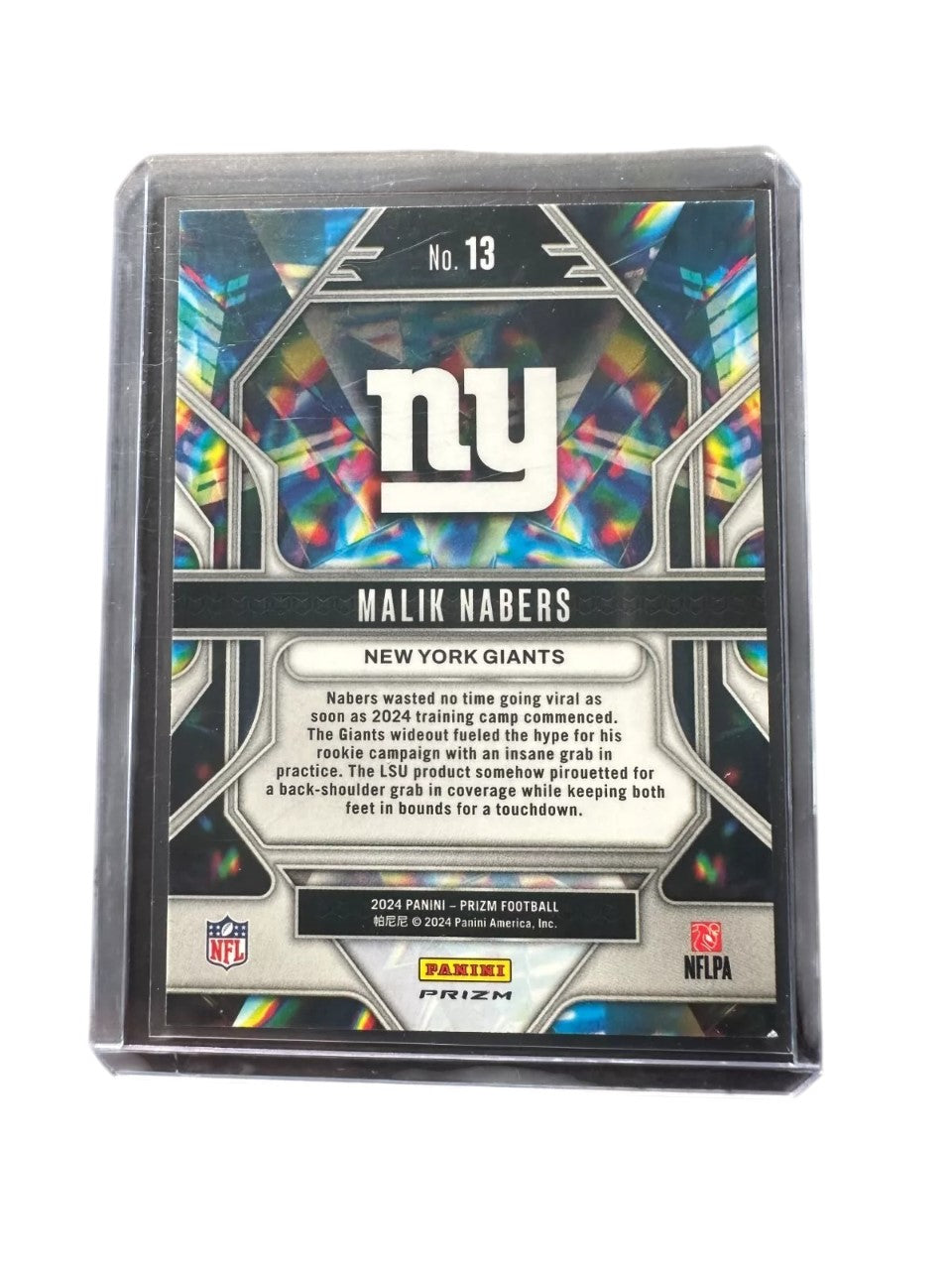 Malik Nabers RC Rookie Card Panini Prizm Prismatic 2024 - 2025 Giants No. 13