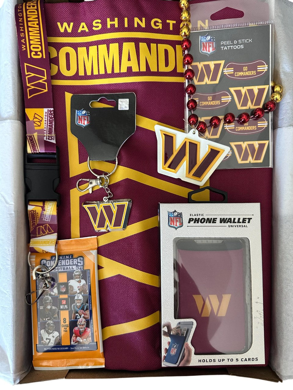 Washington Commanders Fan Gift Pack Swag Bag includes 7 Items