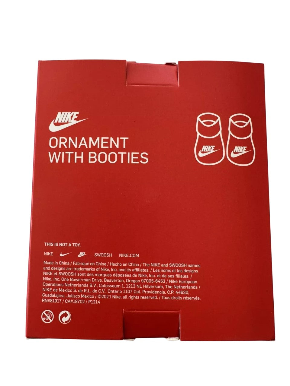 Nike Baby Ornament with Booties Christmas Santa Newborn Unisex