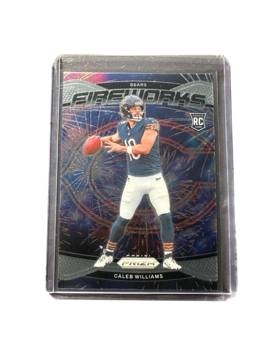 Caleb Williams Rookie Card RC Fireworks Panini Prizm No. 25 Chicago Bears 2024 - 2025