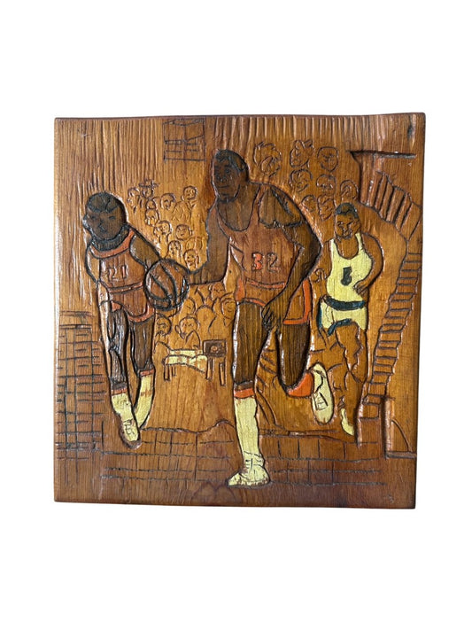 Basketball Wood Carving Hand Made