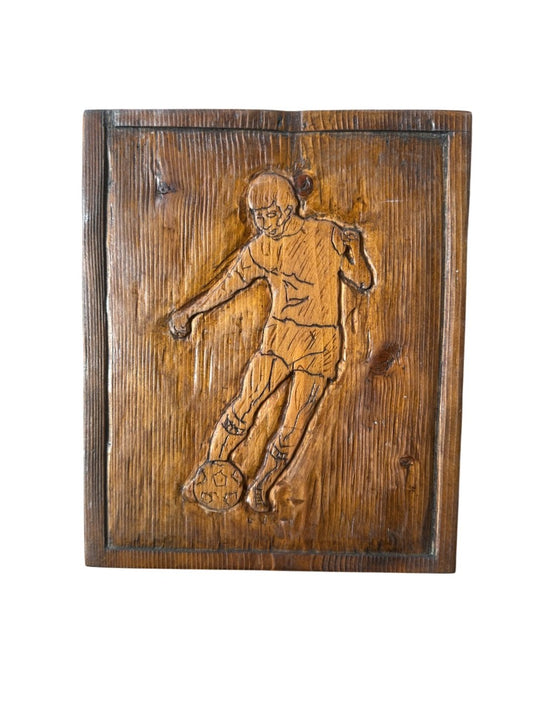 Soccer Wood Carving Hand Made