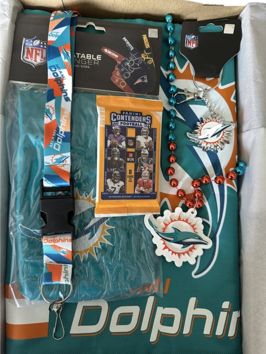 Miami Dolphins Fan Gift Pack Swag Bag includes 6 Items