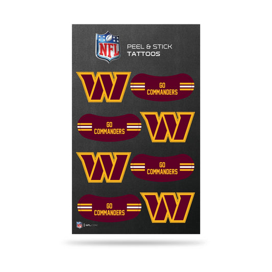 NFL Washington Commanders Peel & Stick Temporary Tattoos